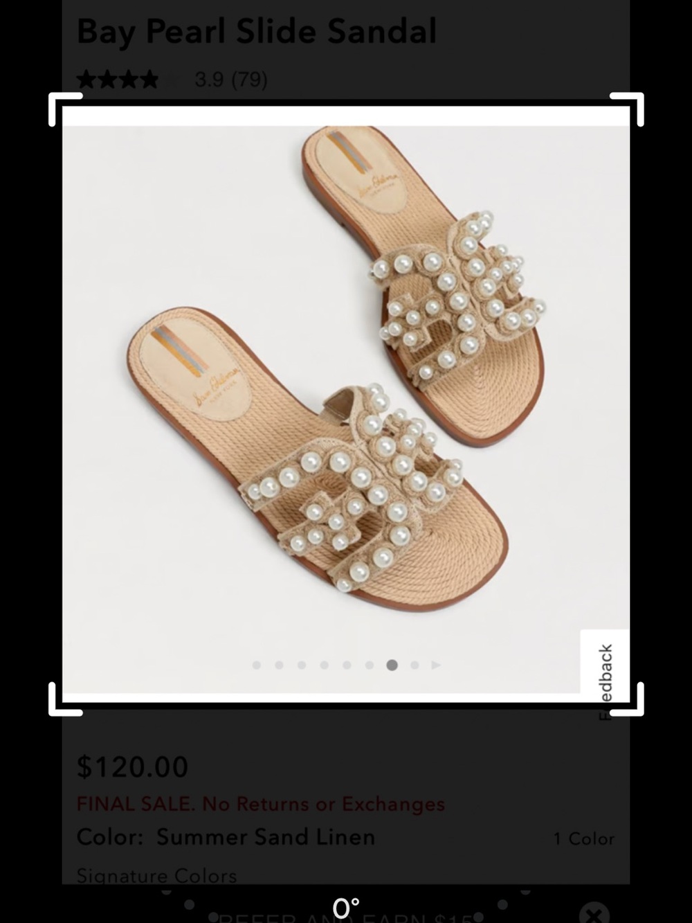 Sam Edelman Beige Pearled Slide Sandals - Picture 2 of 7